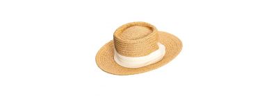 Sombrero relieve tira marrón beige