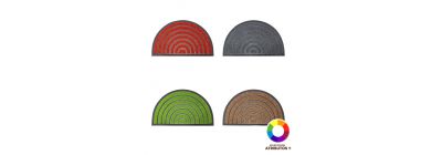 Alfombra semicircular tela