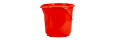Balde liso con asa metálica rojo
