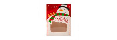 Caja cartón navideña estampado muñeco nieve christmas multicolor