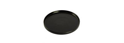 Plato cerámica plano liso 10.5pulg negro