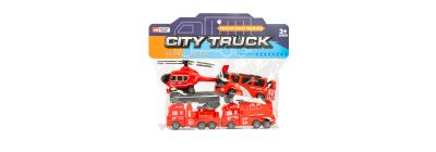 Vehículo city truck bombero 4und +3a rojo