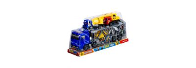 Tráiler con vehículos construcción