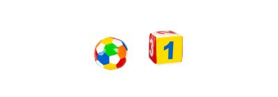 Bola tela con cubo números +3a multicolor
