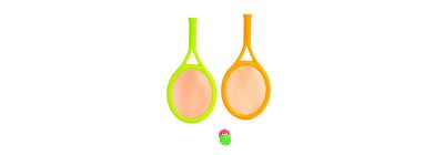 Raqueta plástica con bolas 4pzas +6a