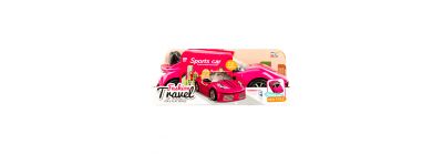 Carro plástico Barbie fashion travel +3a 