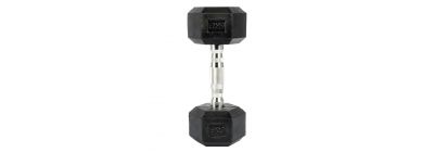 Mancuerna hexagonal 5kg negro plateado