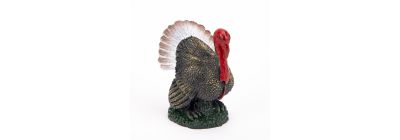 Figura pavo poliresina 7x6x5.5cm multicolor