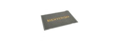 Alfombra hule bienvenido gris