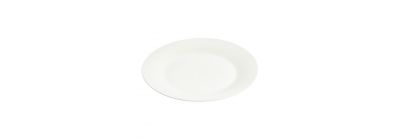 Plato plano porcelana redondo liso 10.5pulg blanco