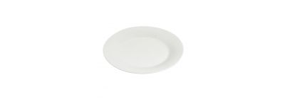 Plato plano porcelana liso redondo 7.5pulg blanco