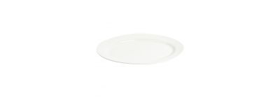 Plato porcelana plano ovalado liso 12pulg blanco