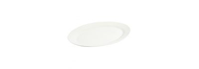 Plato porcelana ovalado liso 14pulg blanco