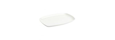 Plato porcelana liso rectangular 12pulg blanco