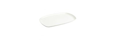 Plato porcelana rectangular liso 14pulg blanco