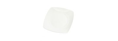 Plato porcelana plano cuadrado liso 10.5pulg blanco