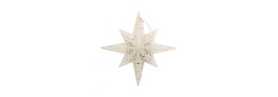 Figura colgante estrella escarchada 12cm