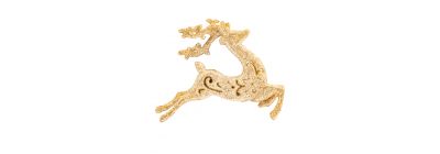 Figura colgante reno escarchado 12cm dorado