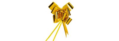 Lazo plástico dorado brillante