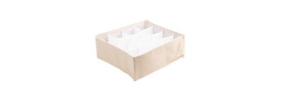 Organizador tela cuadrado liso con zipper 30x30x11cm beige