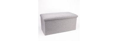 Banco rectangular liso y relieve 76x38x35cm gris