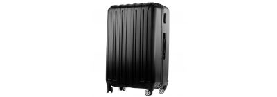 Maleta plástica con relieve 4 ruedas 28pulg negra