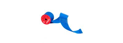 Cinta decorativa navideña estampado rayas 3yrdx6.3cm azul