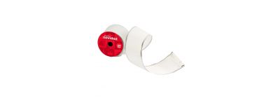 Cinta decorativa navideña lisa y brillo 3yrdx6.3cm blanco