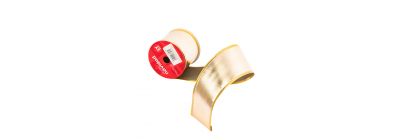 Cinta decorativa navideña lisa 3yrdx6.3cm champagne