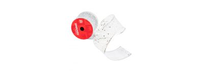 Cinta decorativa navideña escarchada 3yrdx6.3cm plateado