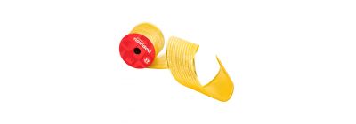 Cinta decorativa navideña estampado rayas 3yrdx6.3cm dorado