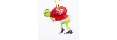 Figura colgante acrílica navideña grinch con bolsa 8cm multicolor