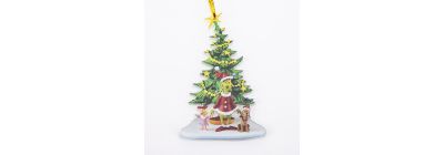 Figura colgante acrílica navideña árbol grinch 8cm multicolor