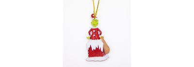 Figura colgante acrílica navideña grinch chimenea 8cm multicolor