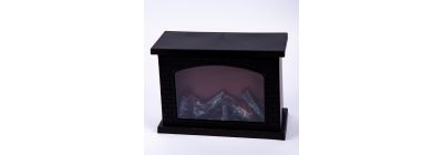 Lámpara rectangular chimenea con cable USB 28x12x19.7cm negro