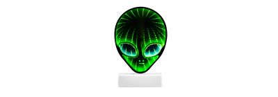 Lámpara plástica figura alien 17x16.5cm multicolor