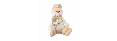 Peluche navideño santa-muñeco nieve alfelpado lentejuela 38cm 