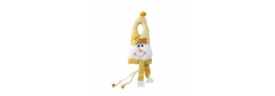 Peluche colgante navideño muñeco nieve con cascabel 35cm 