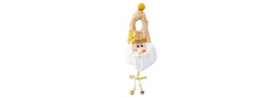 Peluche colgante navideño santa con cascabel 35cm 