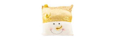 Almohadón navideño relieve muñeco nieve 35x35cm