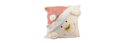 Almohadón navideño relieve muñeco nieve 35x35cm