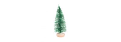 Árbol artificial navideño liso y escarcha 23cm verde