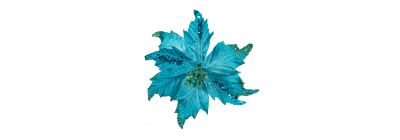 Flor artificial navideña lisa escarchada lentejuela 26cm 