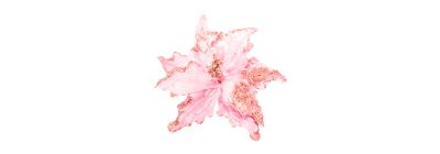 Flor artificial navideña lisa escarchada 24cm 