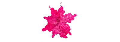 Flor artificial navideña lisa escarchada 33cm fucsia