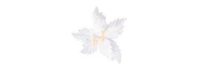 Flor artificial navideña lisa escarchado 22cm blanco