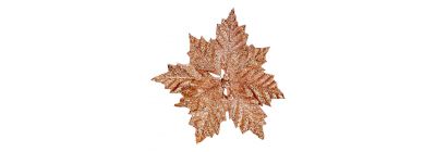Flor navideña escarchada dorada