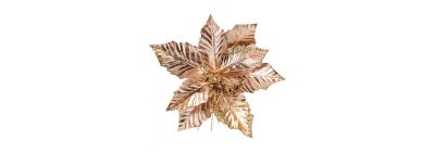 Flor navideña escarchada cobre