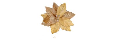 Flor navideña dorada 23 cm