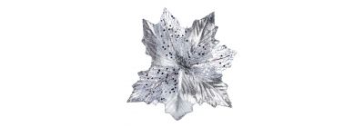 Flor plateada con lentejuela